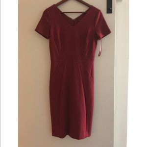 Brooks Brothers maroon work dress